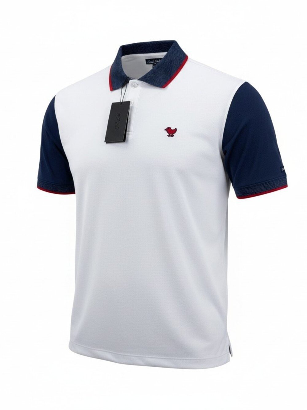 Bad Birdie Red, White & Bad Pique Golf Polo Mens Size M, L, XL, 2XL SLIM FIT